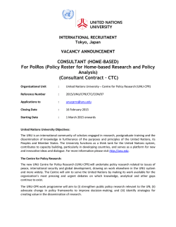 Consultant Contract – CTC - United Nations University