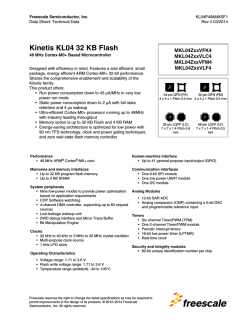 Kinetis KL04 32 KB Flash - Data sheet
