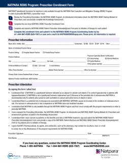 NATPARA REMS Program: Prescriber Enrollment Form