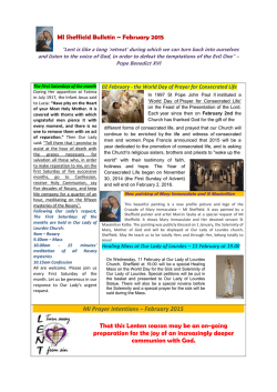 MI Sheffield Bulletin – February 2015 MI Prayer Intentions