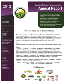 SFTA 2013 Annual Report - Sustainable Food Trade Association