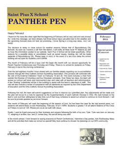 PANTHER PEN - St. Pius X School