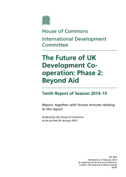 The Future of UK Development Co-operation: Phase 2: Beyond Aid