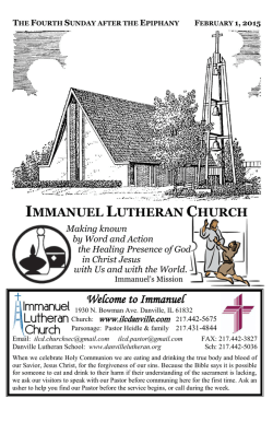 Download Service for Feb. 1 - Immanuel Lutheran Church • Danville