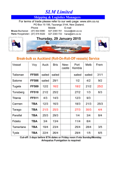 SLM shipping schedule
