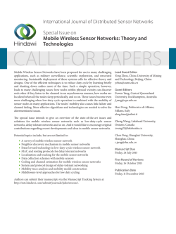 International Journal of Distributed Sensor Networks Special Issue