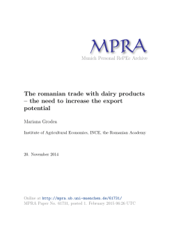 The romanian trade with dairy products
