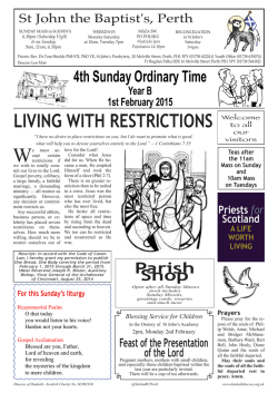 living with restrictions - St John the Baptist RC Church, Perth, Scotland