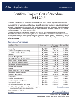 Cost of Attendance - UC San Diego Extension