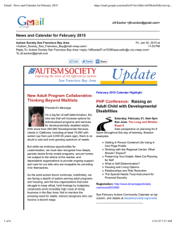 February 2015 newsletter - Autism Society San Francisco Bay Area