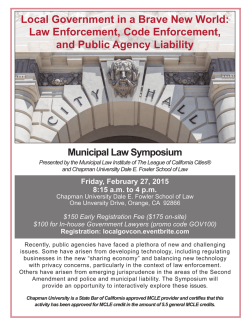 2015 Municipal Law Institute Symposium