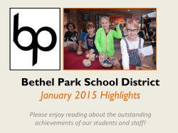 January 2015 Highlights - Bethel Park School District