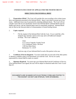 Informal Briefing Form for Pro Se Appeals from District