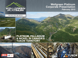 Corporate Presentation - Wellgreen Platinum Ltd.