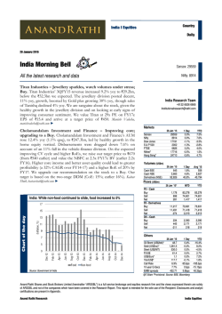 India Morning Bell - Anand Rathi Securities