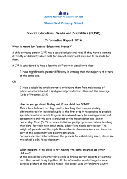 Stonesfield Primary School Special Educational Needs and