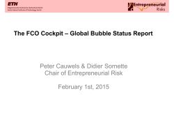 The FCO Cockpit – Global Bubble Status Report Peter Cauwels