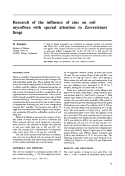 Research of the influence of zinc on soil mycoflora with special