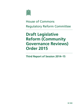 Draft Legislative Reform (Community Governance Reviews)
