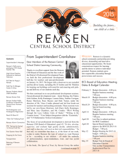 Newsletter, Feb. 2015 - Remsen Central School District