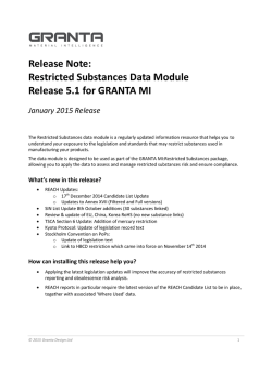 Restricted Substances Data Module Release 5.1 for GRANTA MI