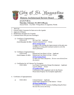 Agenda - City of St. Augustine