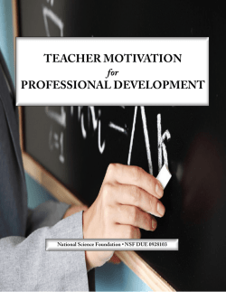 teacher motivation professional development - MSP-MAP