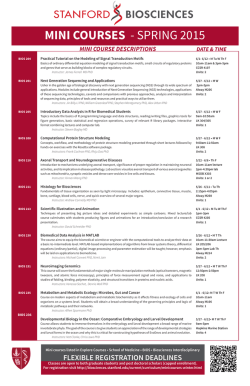 Spring Mini-Course Flyer - Stanford Biosciences PhD Programs