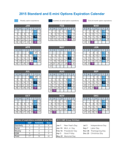 2015 Standard and E-mini Options Expiration Calendar