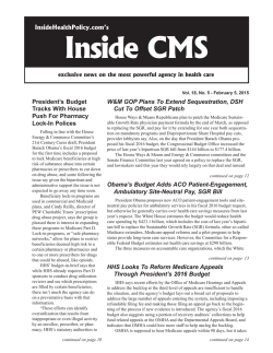 Inside CMS - InsideHealthPolicy.com