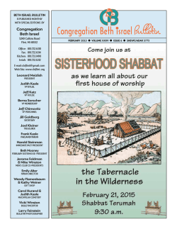 Current Bulletin - Congregation Beth Israel