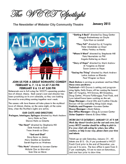 Newsletter - Webster City Community Theatre