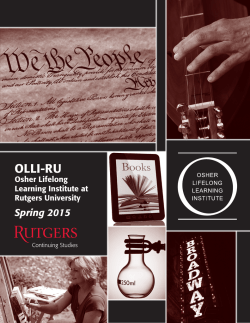 Spring 2015 Catalog - Osher Lifelong Learning Institute
