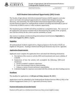 (SIO) Grants - Faculty of Agricultural, Life and Environmental Sciences
