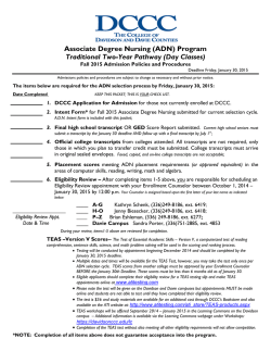 Associate Degree Nursing (ADN) Program Traditional Two-Year