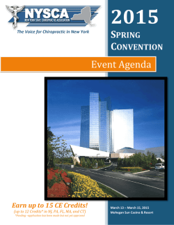 download event agenda - New York State Chiropractic Association