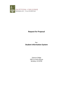 Request for Proposal Student Information System