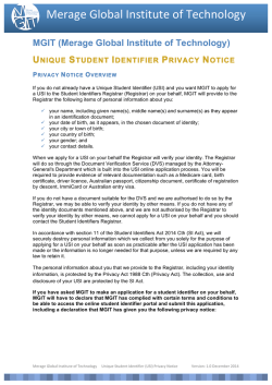 (USI) Privacy Notice - Merage Global Institute of Technology