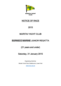 NOTICE OF RACE 2015 MURITAI YACHT CLUB BURNSCO