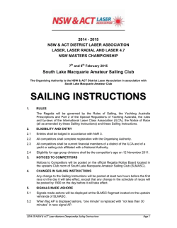 SAILING INSTRUCTIONS - NSW/ACT Laser Association