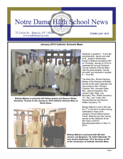 FEBRUARY 2015 January 2015 Catholic Schools Mass