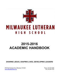 2015-2016 academic handbook - Milwaukee Lutheran High School