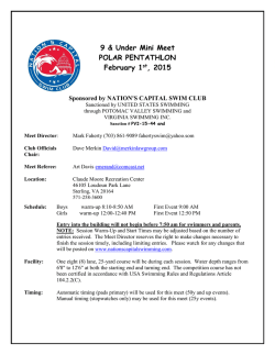 Meet Announcement - Potomac Valley Swimming
