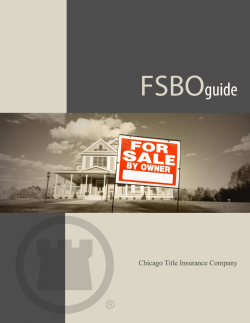 For Sale By Owner Guide - Chicago Title Insurance Company