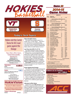 2014-15 Game Notes HokieVision
