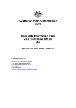 Australian High Commission Suva Candidate Information Pack Visa