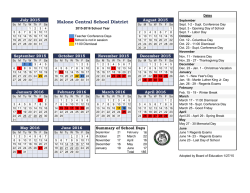 Academic Year Calendar - Malone Central School District
