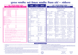 Gujarat Board SSC Time Table 2015