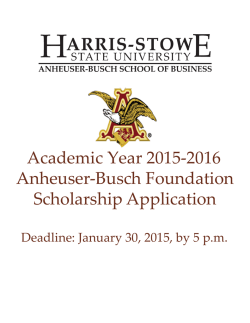 2015-2016 Anheuser-Busch Foundation Scholarship Application