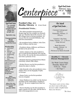 February 2015 Centerpiece - Hyde Park Center for Older Adults